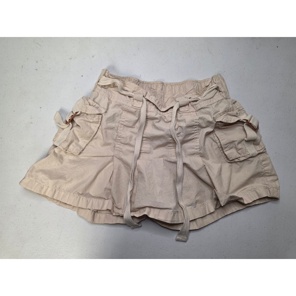 Justice Girls Tan Cargo Skort Size M 10 Fawn Pleated Utility Skirt with Shorts